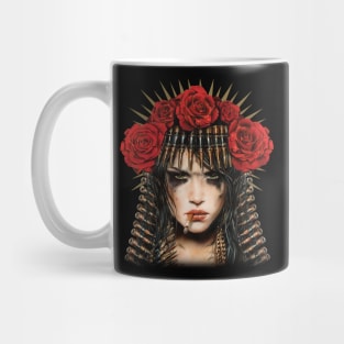 Girl red rose smoking Mug